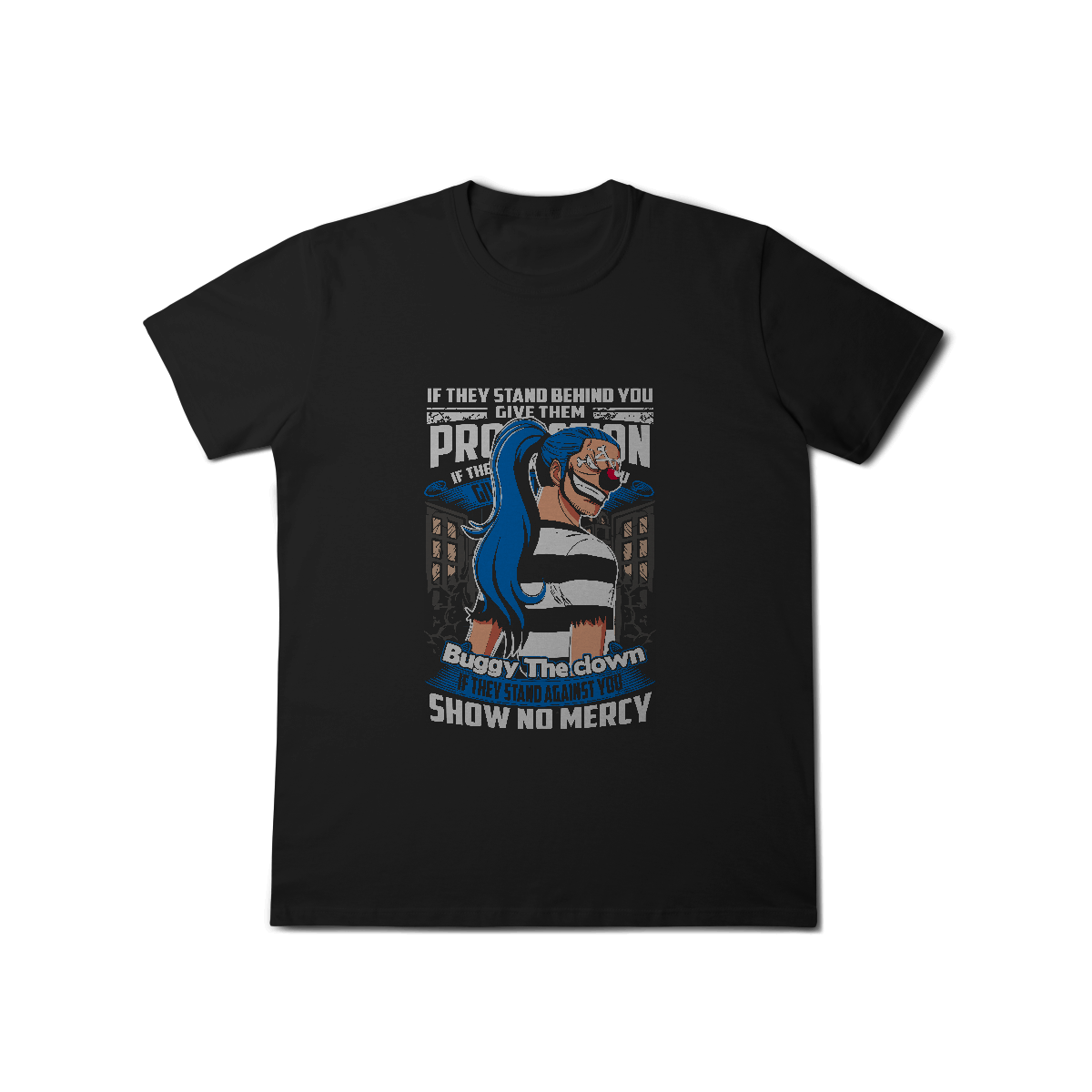 Camisa T-Shirt Classic Buggy One Piece – O Carisma Caótico do Palhaço Pirata