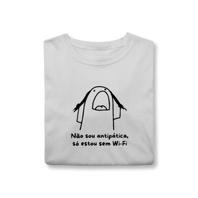 Camisa T-Shirt Classic "Não sou antipático, só estou sem Wi-Fi"