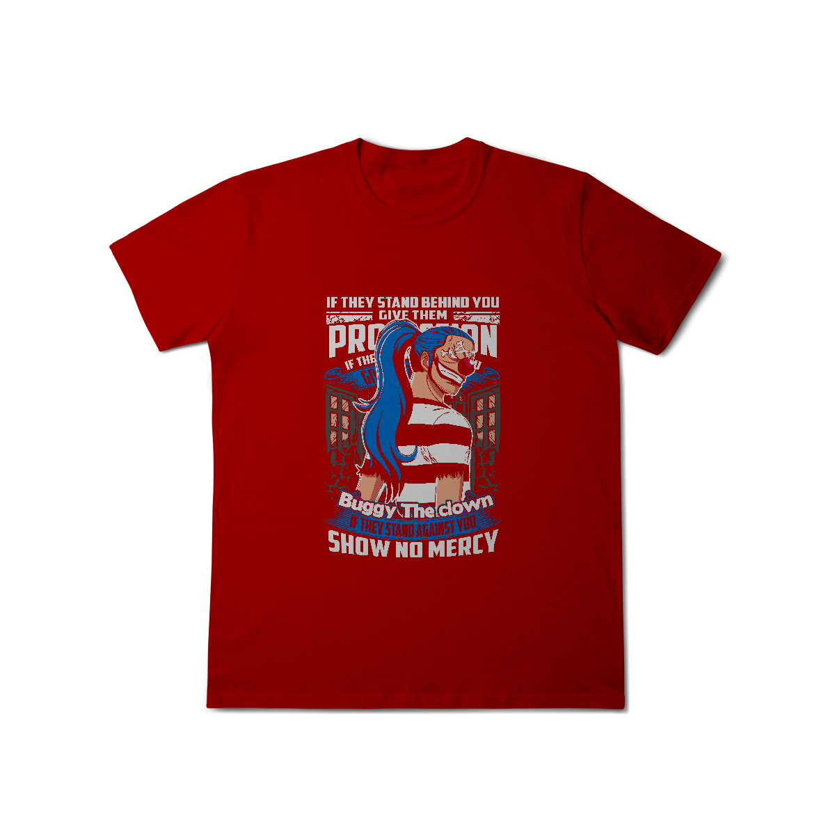 Camisa T-Shirt Classic Buggy One Piece – O Carisma Caótico do Palhaço Pirata