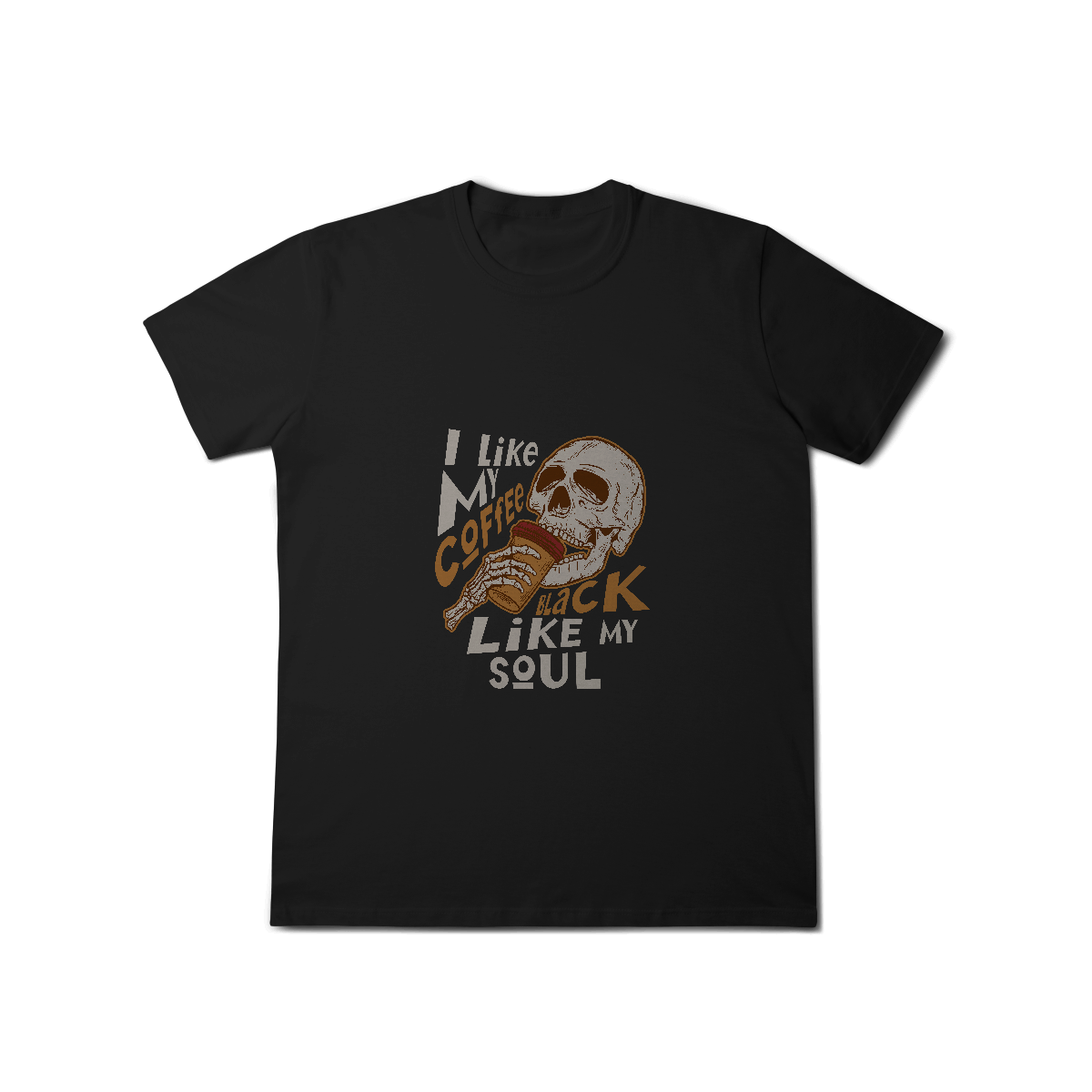Camisa T-Shirt Classic I Like My Coffee Black Like My Soul