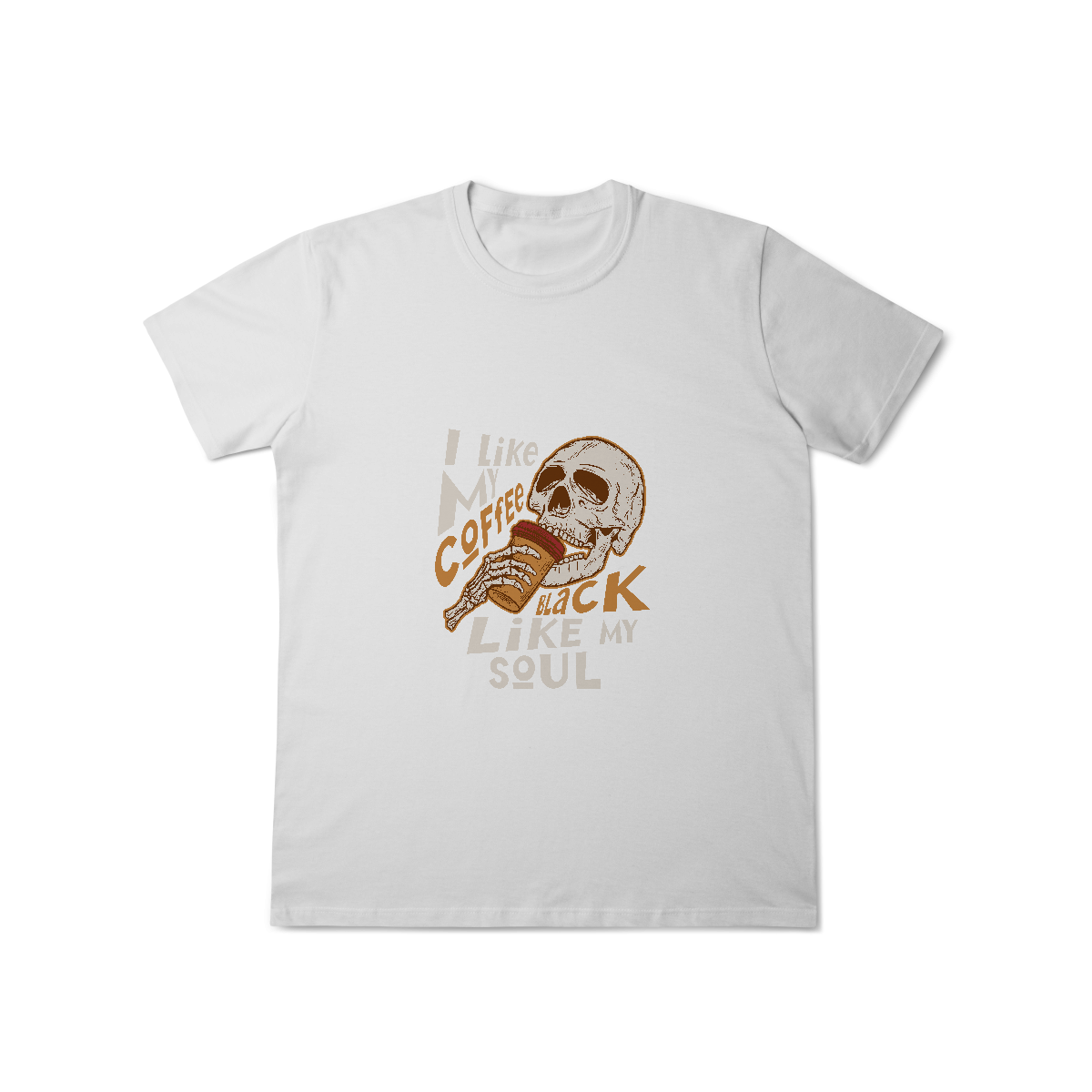 Camisa T-Shirt Classic I Like My Coffee Black Like My Soul