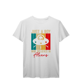 Camiseta T-Shirt Prime Just a boy Who Believes in Alien Clássic
