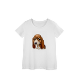 Camisa Baby Look Prime Caozinho Basset Hound
