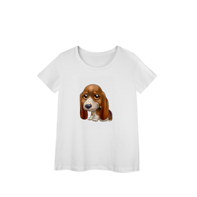 Camisa Baby Look Prime Caozinho Basset Hound