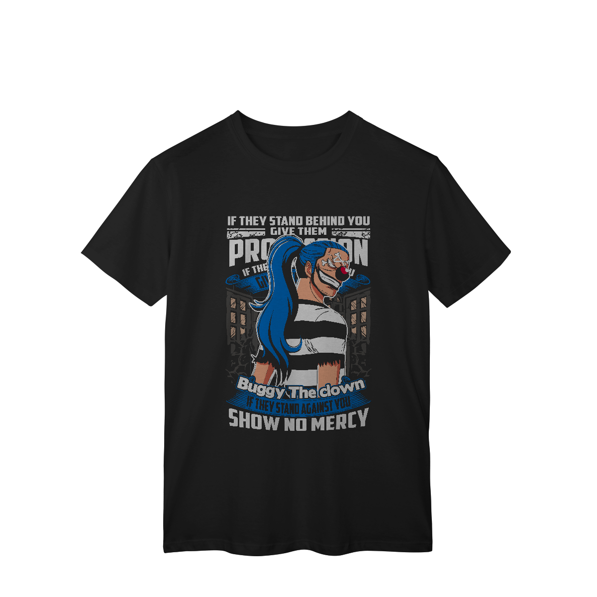 Camisa T-Shirt Classic Buggy One Piece – O Carisma Caótico do Palhaço Pirata