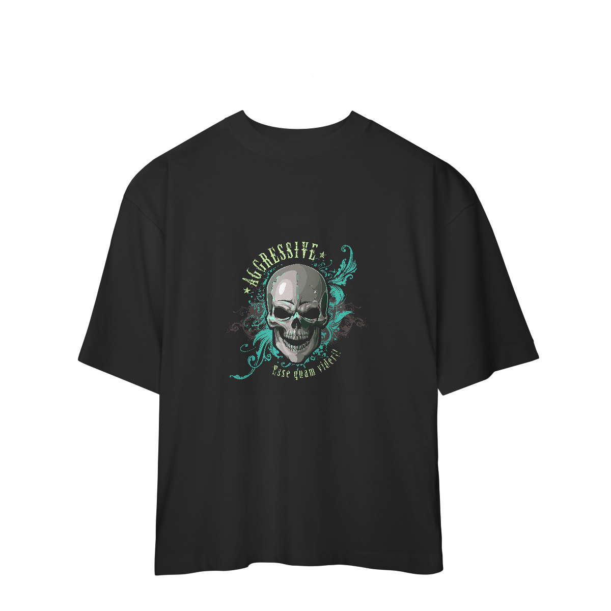 Camiseta Oversized Aggressive Skull