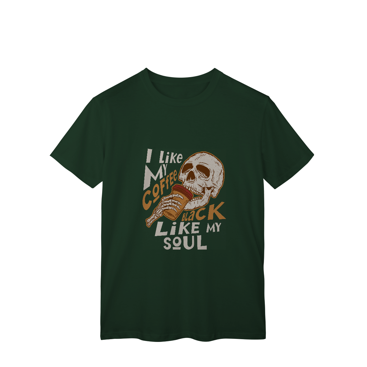 Camisa T-Shirt Classic I Like My Coffee Black Like My Soul