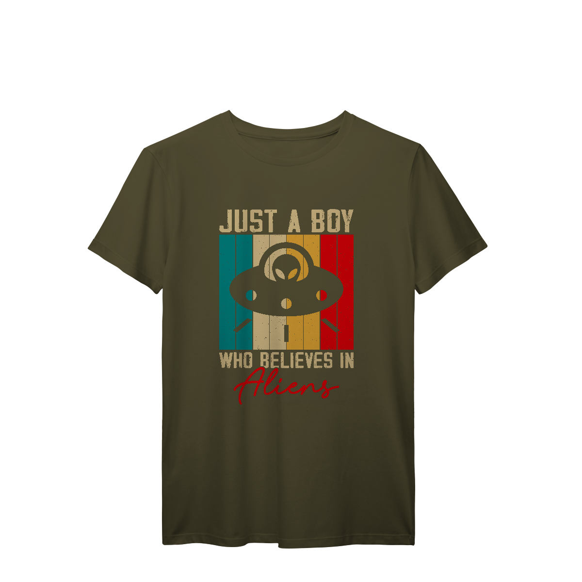 Camiseta T-Shirt Prime Just a boy Who Believes in Alien Clássic