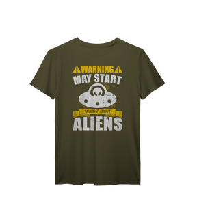 Camisa T-Shirt Prime Warning May Start Talking About Aliens