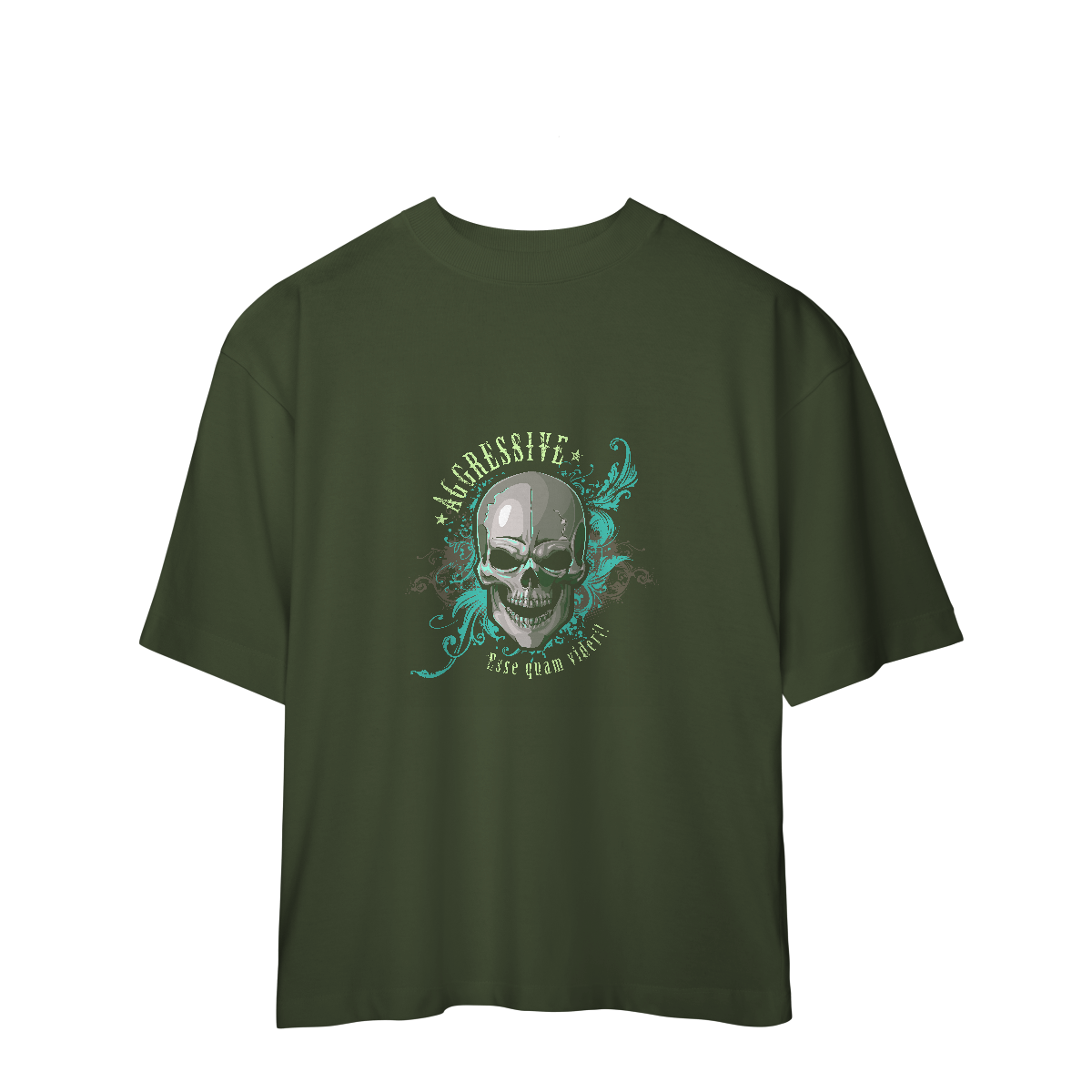 Camiseta Oversized Aggressive Skull