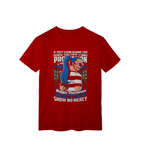 Camisa T-Shirt Classic Buggy One Piece – O Carisma Caótico do Palhaço Pirata