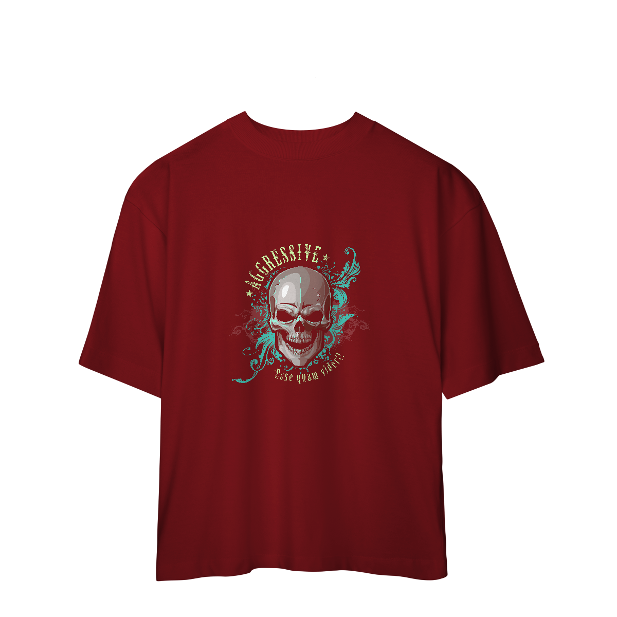Camiseta Oversized Aggressive Skull