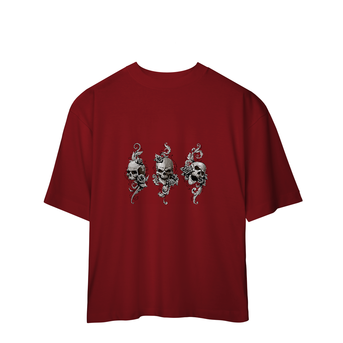 Camiseta Oversized Three Skulls