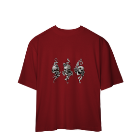 Camiseta Oversized Three Skulls
